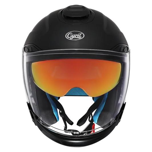 CYRIL R18 Open Face Motorcycle Helmet 3/4 Dual Visor Moto Helmet for Adult Men Women Dot Approved