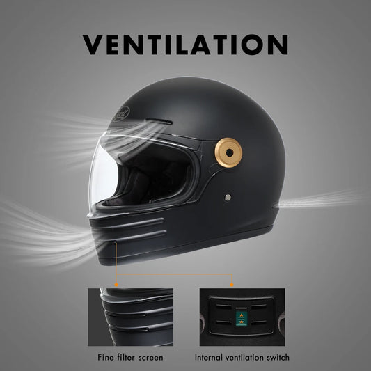 Glass Fiber Full Face Motorcycle Helmet Lightweight Retro Motorcross Motorbike Helmets for Adults DOT Approved Casco Moto